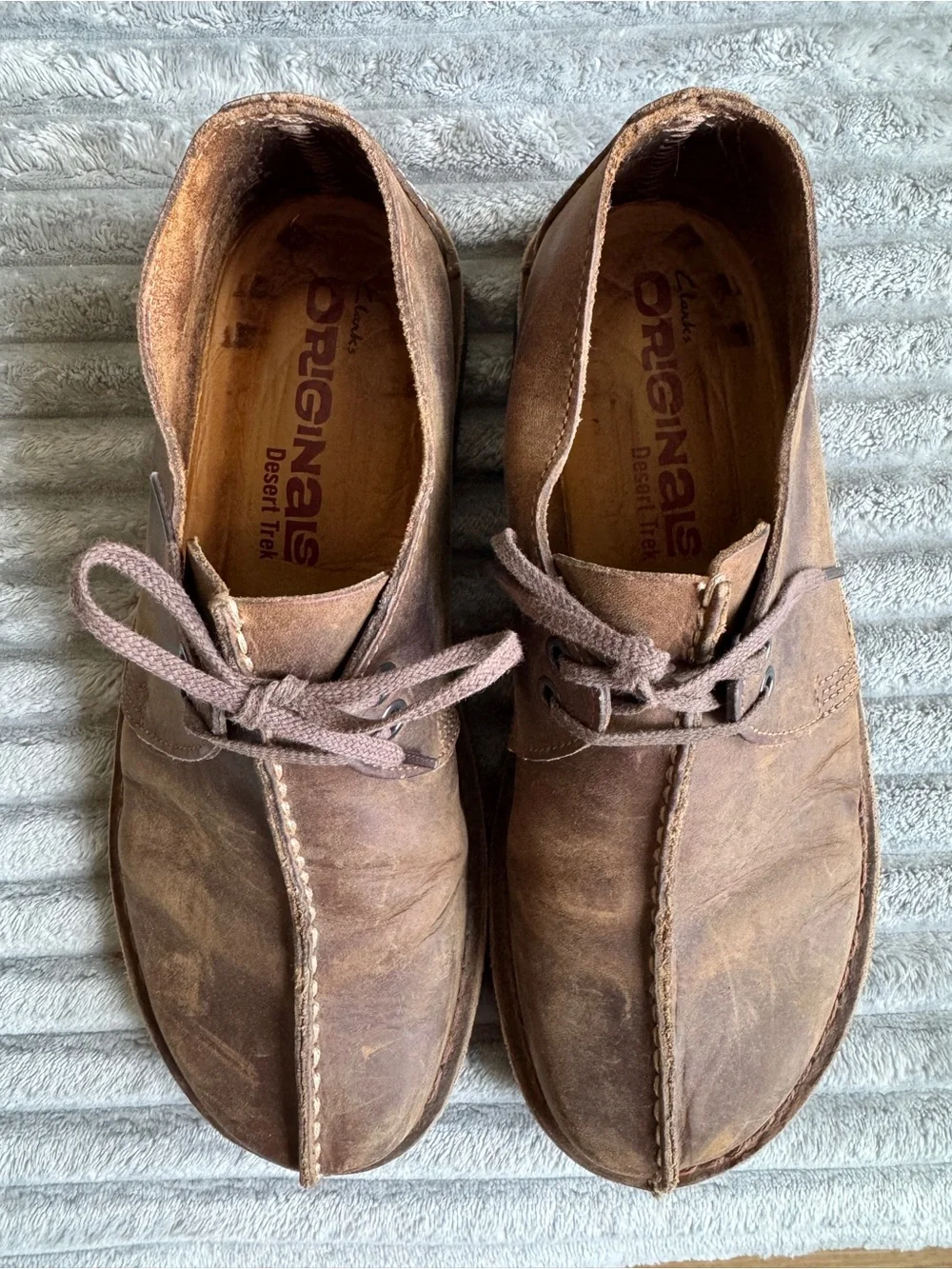 Clark’s Desert Trek Men's Brown Leather Casual Lace-Up Shoes